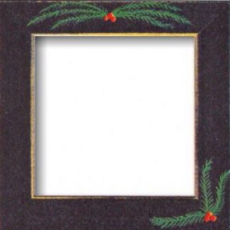 Mill Hill Matte Black with Pine Boughs 6" Frame