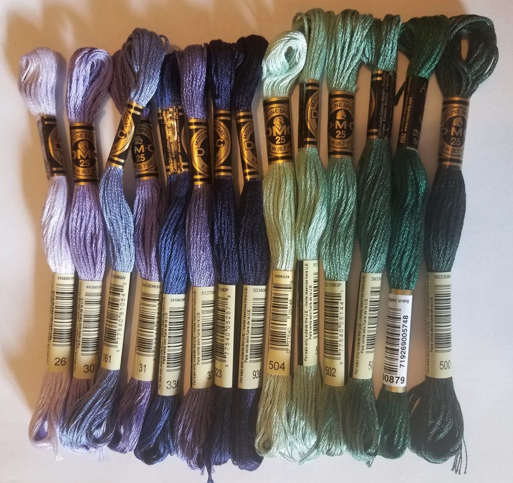 Stitchlets & - Needlepaints 2106 Lavender - 2101 Lace Conversion: