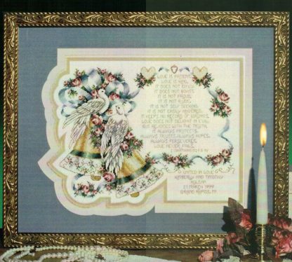 SCL123 1 Corinthians 13 Wedding Bells cross stitch pattern by Stoney Creek