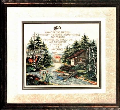 SCL210 Serenity Prayer Cabin cross stitch pattern