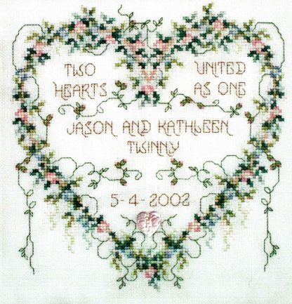 SCL251 Two Hearts United cross stitch pattern by Stoney Creek