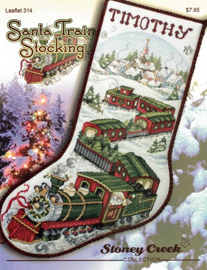 SCL314 Santa Train Stocking cross stitch pattern by Stoney Creek