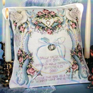 SCL325 Wedding Doves Ringbearer's pillow cross stitch pattern by Stoney Creek