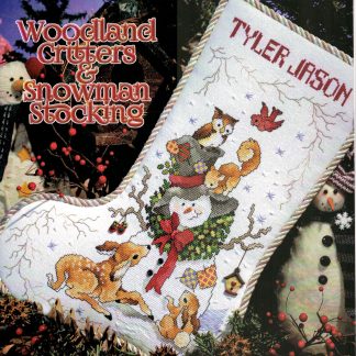 SCL476 Woodland Critters & Snowman Stocking cross stitch pattern from Stoney Creek