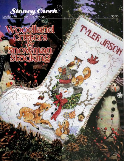 SCL476 Woodland Critters & Snowman Stocking cross stitch pattern from Stoney Creek