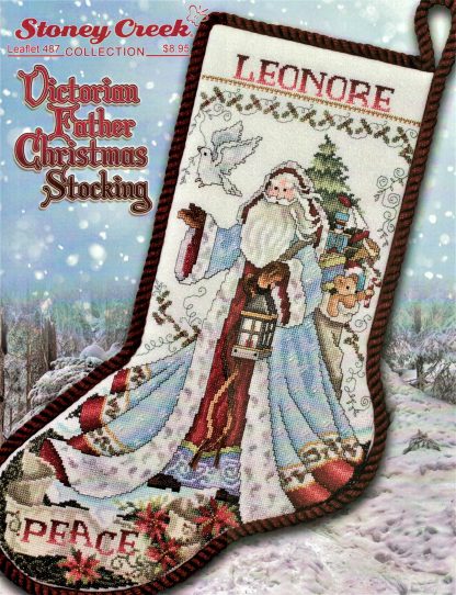 SCL487 Victorian Father Christmas Stocking cross stitch pattern from Stoney Creek