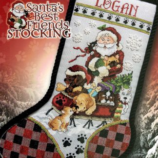 SCL563 Santa's Best Friend Stocking cross stitch pattern from Stoney Creek