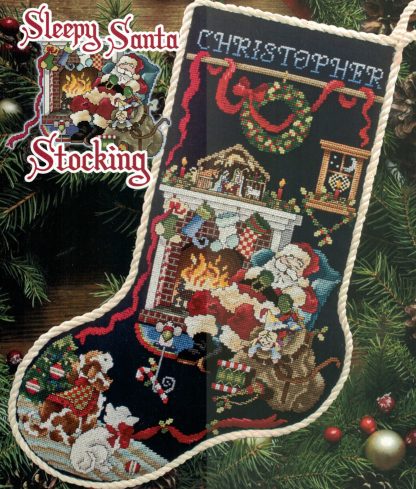 SCL589 Sleepy Santa Stocking cross stitch pattern from Stoney Creek