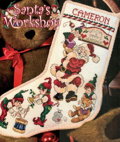 SCL610 Santa's Workshop Stocking cross stitch pattern from Stoney Creek