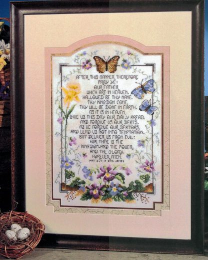 SCL612 Floral Lord's Prayer cross stitch pattern from Stoney Creek