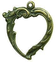 J20068AG Antique Gold Heart with Side Vines charm By Jupiter