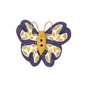 SB015 Purple & Gold Butterfly button from Stoney Creek