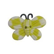 SB118YWM Yellow checkered butterfly button from Stoney Creek