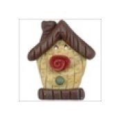 SB483 Birdhouse with Rose Stoney Creek Button