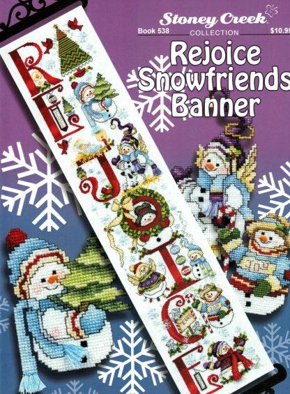 SCB538 Rejoice Snowfriends Banner cross stitch book from Stoney Creek