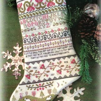 Band Sampler Stocking Cross Stitch pattern from Annie Beez Folk Art ABF-NW31