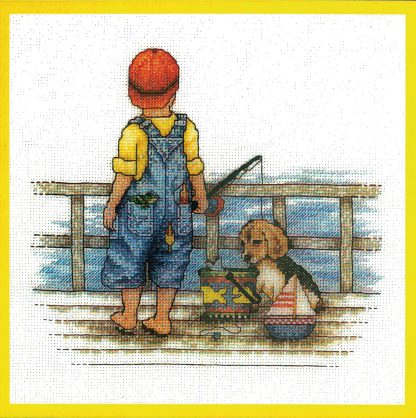 Fishing cross stitch pattern by Bobbie G Designs