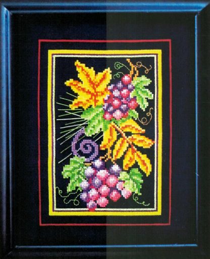 Fall Grapes cross stitch pattern from Bobbie G Designs