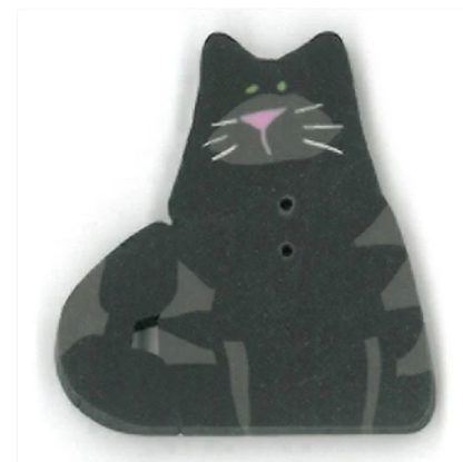1138 Very Black Cat button from Just Another Button Company