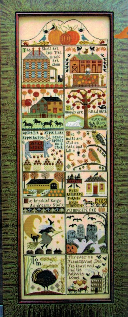 CHS-AUT Autumn at Hawk Run Hollow cross stitch pattern from Carriage House Samplings