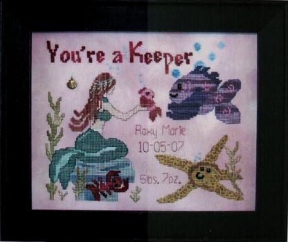 DBL085 You're a Keeper cross stitch pattern by Designs by Lisa