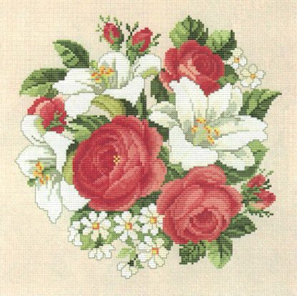 EMS-011 Roses and Lilies cross stitch pattern from Ellen Maurer-Stroh