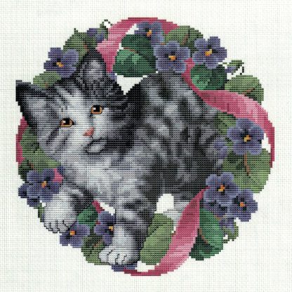 EMS-054 Flowercat Gino cross stitch pattern from Ellen Maurer-Stroh