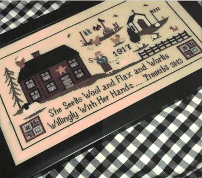 Wool and Flax cross stitch pattern from Finally a Farmgirl