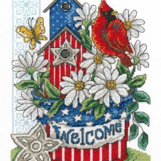 IM2923 Patriotic Welcome cross stitch pattern from Imaginating