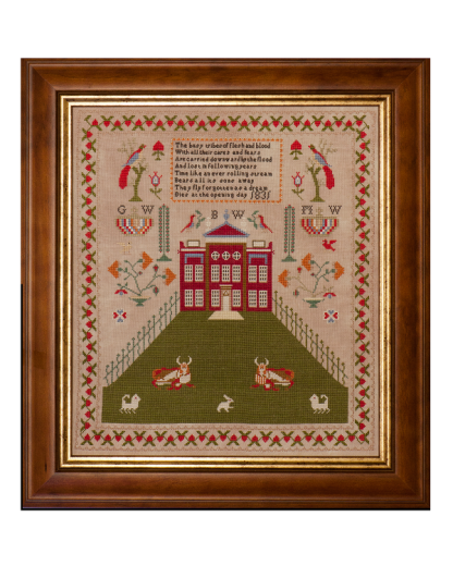 How Now Brown Cow BW1831 cross stitch pattern from Hands Across the Sea Samplers