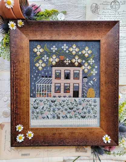 Spring House cross stitch pattern from Hello from Liz Mathews