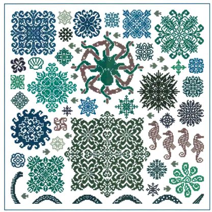 ICS1 Sea Stars cross stitch pattern from Ink Circles